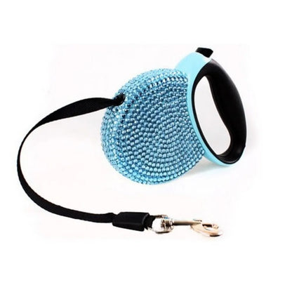 Crystal-Designed Dog Leash with Retractable Feature