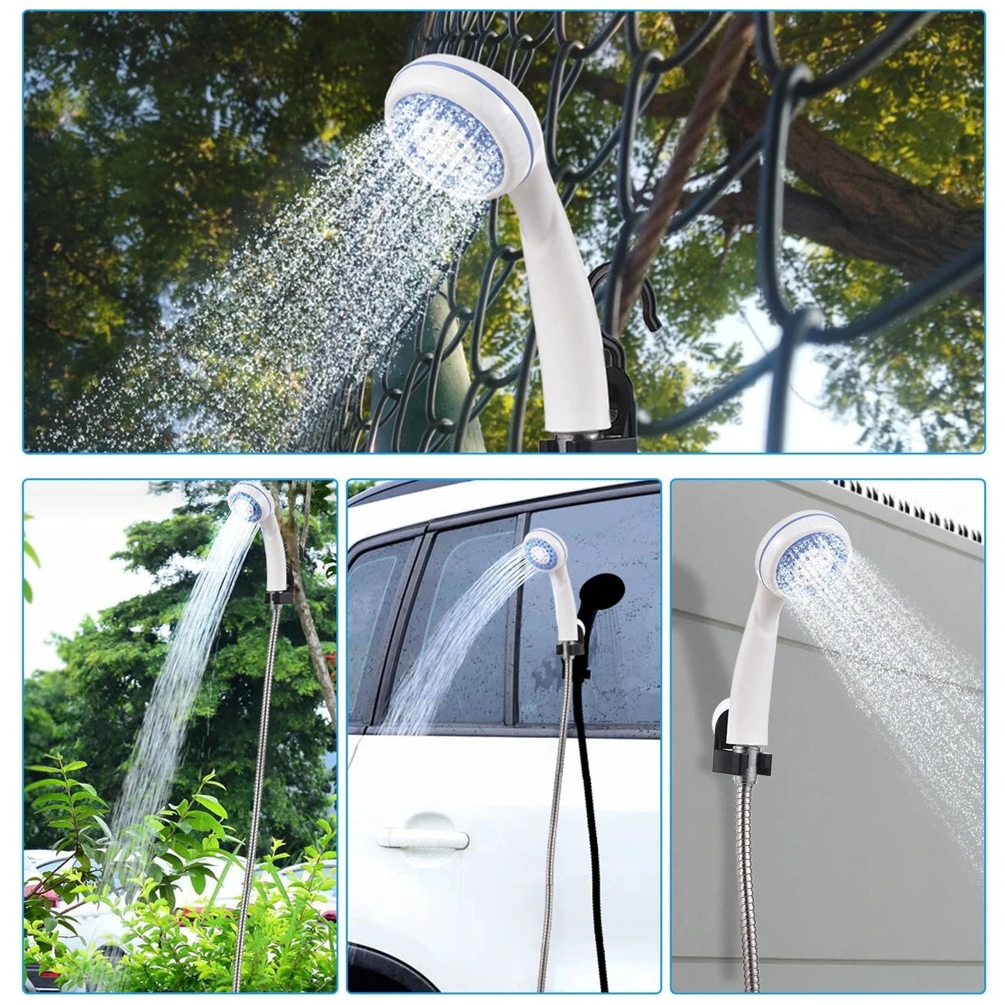 Portable Rechargeable Shower with One-Touch Control | 4–5 L/min Flow Rate | Ideal for Camping, Pets & Car Cleaning