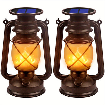 Solar-Powered Lanterns with Realistic Flame Effect | Metal & Plastic