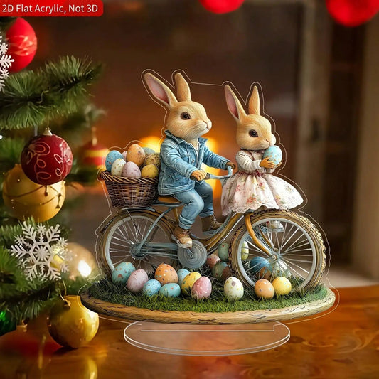 Easter Bunny House Decoration Pendant | Acrylic Ornament for Home & Office | Spring Table Centerpiece