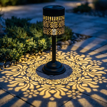 Metal Solar Table Lamp for Cozy Evening Lighting