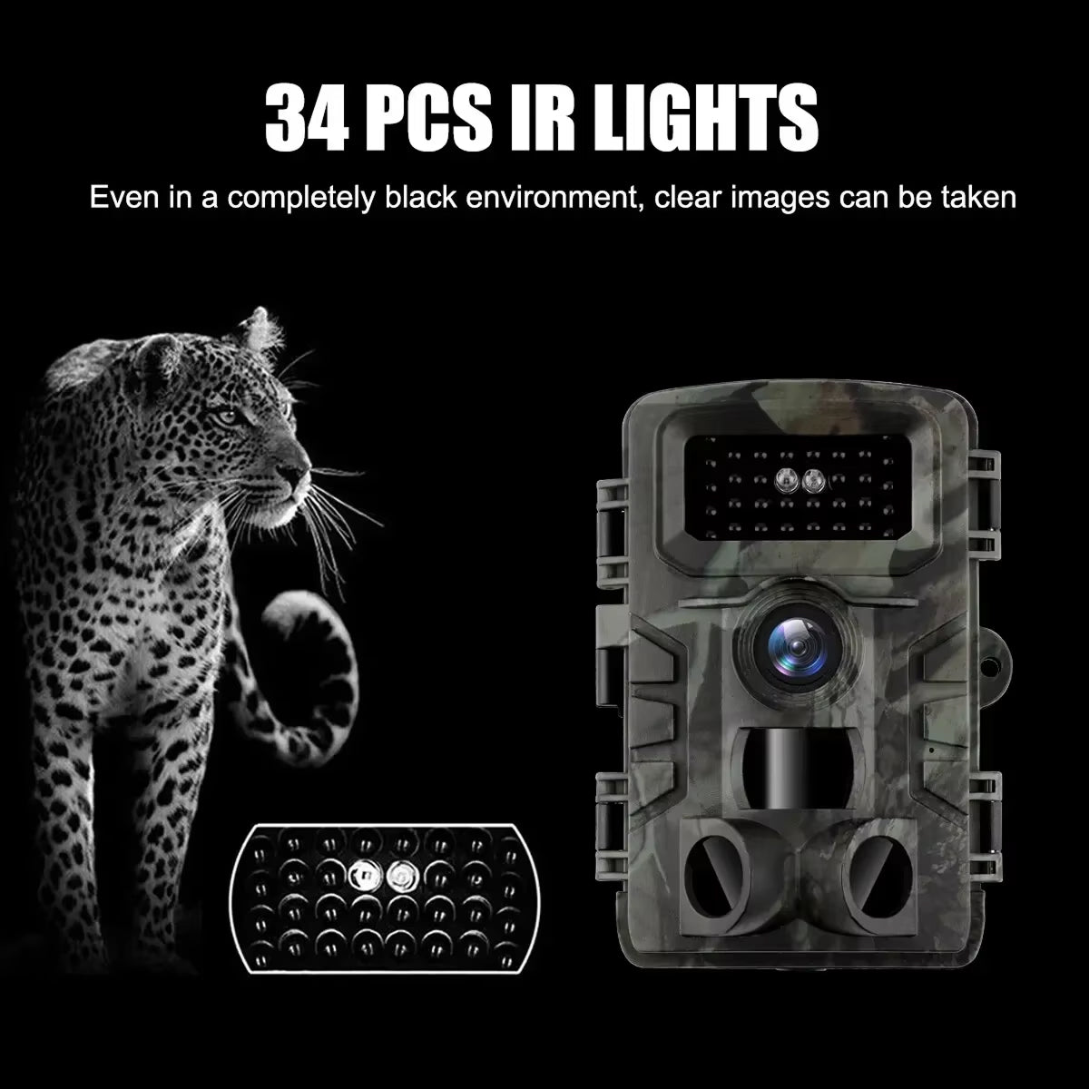 58MP Night Vision Trail Camera for Wildlife Observation and Security
