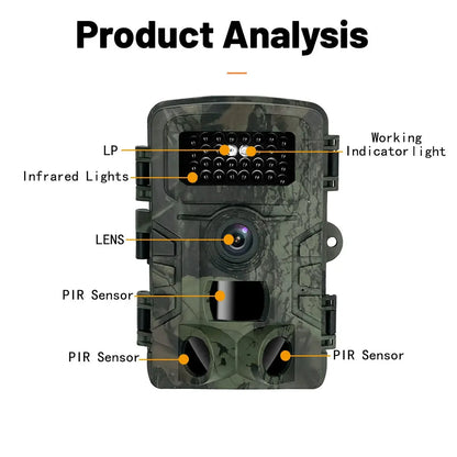 58MP Night Vision Trail Camera for Wildlife Observation and Security