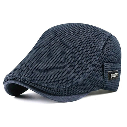 Summer Flat Cap - Breathable Mesh Beret Hat for UV Shielding