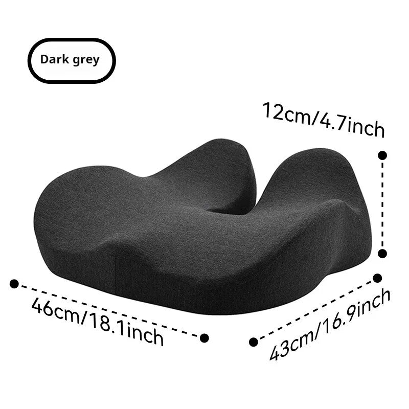 Ergonomic Seat Cushion with Extra Thick Memory Foam for Coccyx and Hip Support