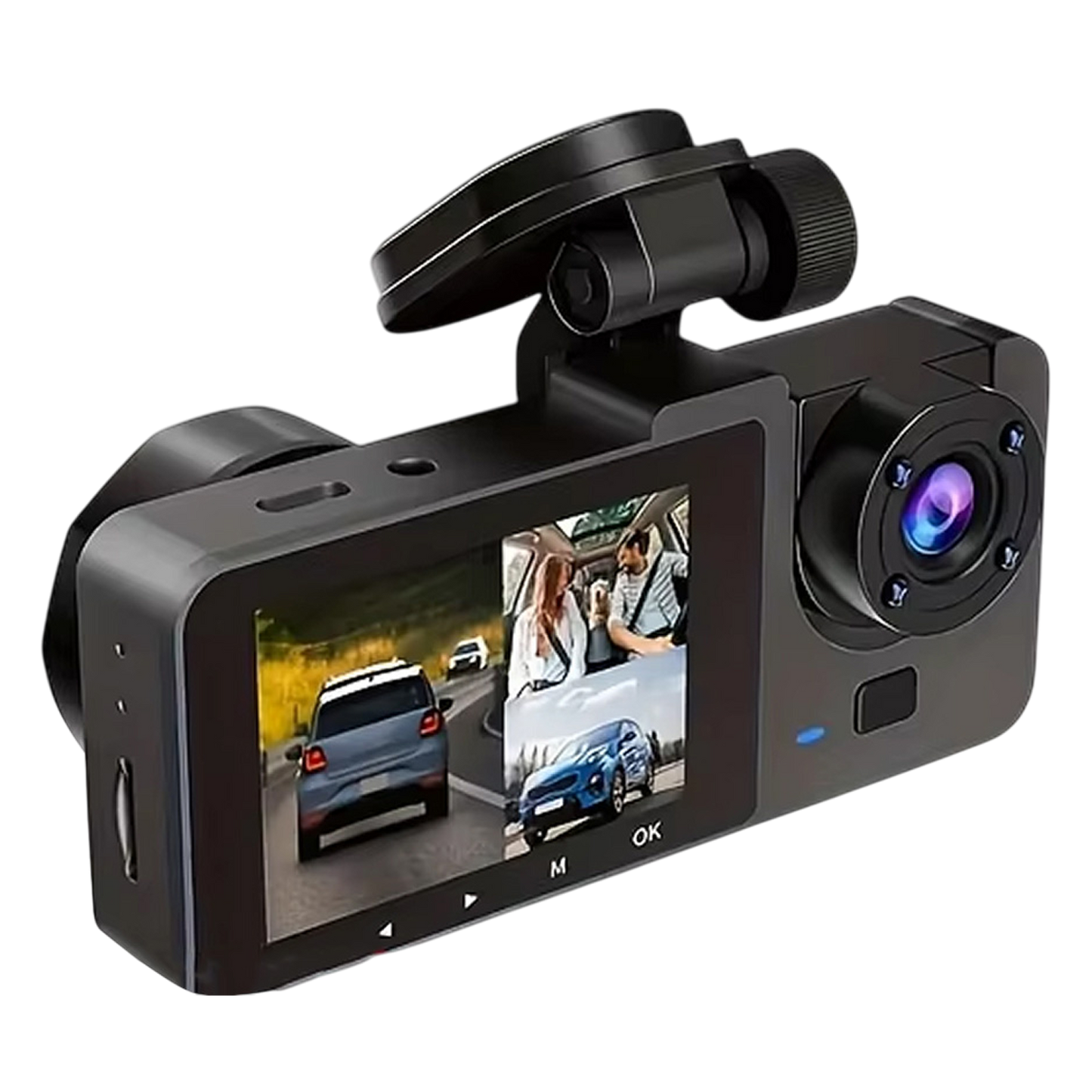 Triple-Channel Dash Camera with Night Vision and WiFi Connectivity