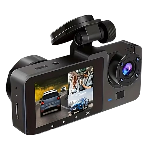 Triple-Channel Dash Camera with Night Vision and WiFi Connectivity