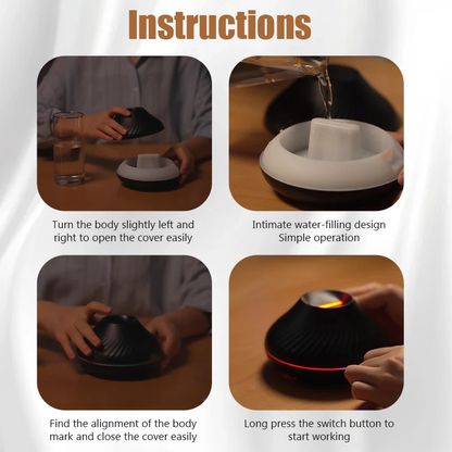 Portable Mist Maker with Flame Illumination | 130ml Aroma Diffuser & Night Light
