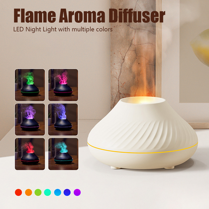 Portable Mist Maker with Flame Illumination | 130ml Aroma Diffuser & Night Light