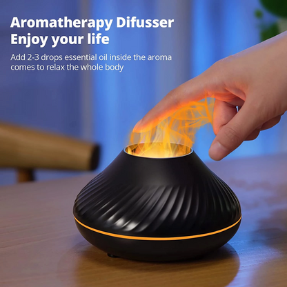 Portable Mist Maker with Flame Illumination | 130ml Aroma Diffuser & Night Light