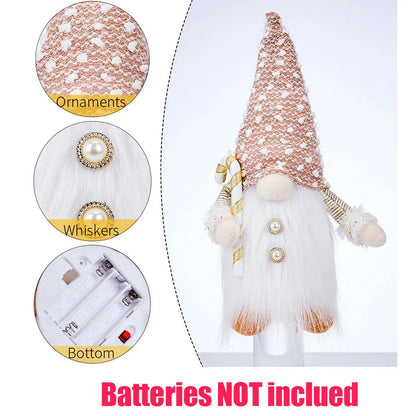 Illuminated Christmas Gnome Decoration | 30 x 10 x 10 cm | LED Table & Window Ornament | Battery Operated | Holiday Gift Idea