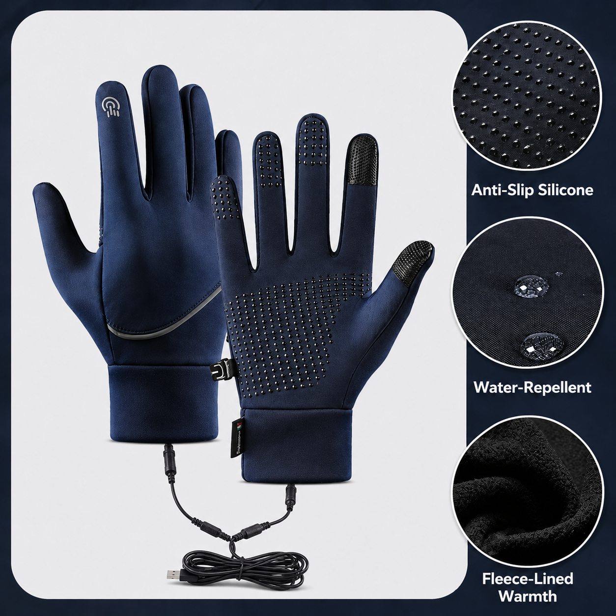 Heated Winter Gloves for Outdoor Activities and Cycling - USB Powered