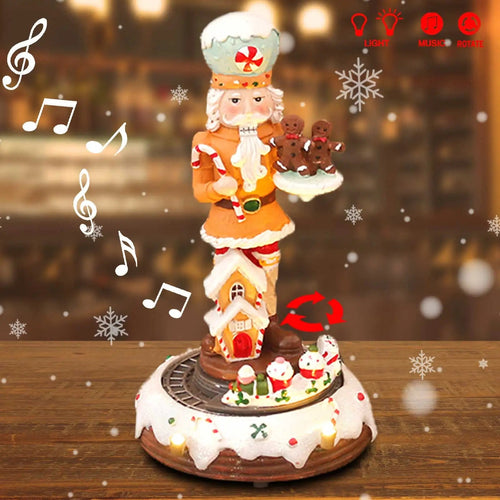 Animated Nutcracker with LED Lights and Music – Handcrafted Christmas Decor