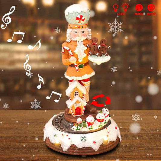 Animated Nutcracker with LED Lights and Music – Handcrafted Christmas Decor