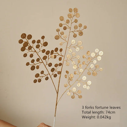Artificial Leaves of Palm, Ginkgo & Eucalyptus with Roses & Hydrangeas – Elegant Decoration Flowers for Weddings & Home