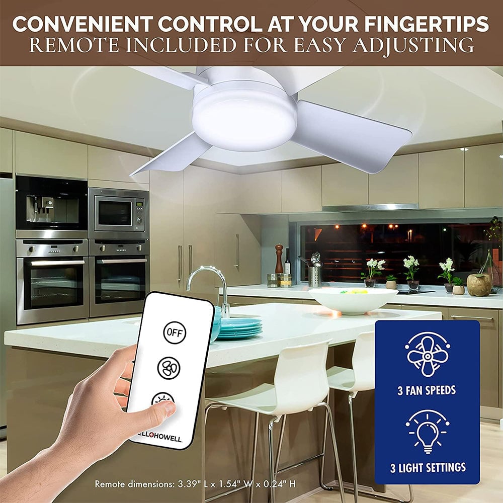 Remote-Controlled 2-in-1 Ceiling Fan Light with E27/B22 Base