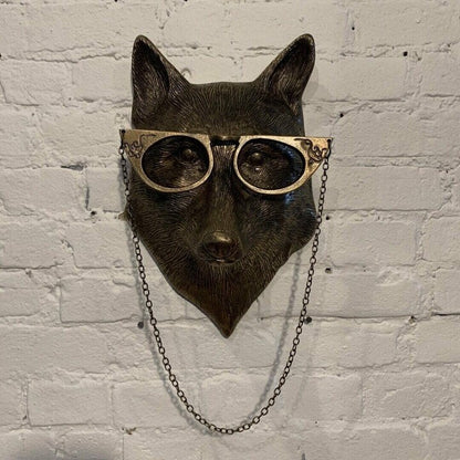 Hand-Painted Resin Animal Head Wall Decor – Playful Figurines