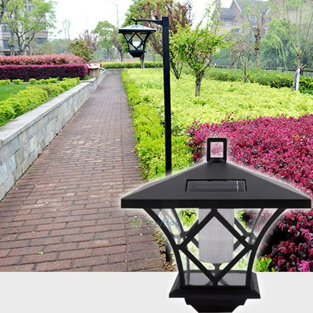 1.5 m Solar Column Lantern | Dual Function Outdoor Light | Vintage Style for Garden, Patio & Driveway
