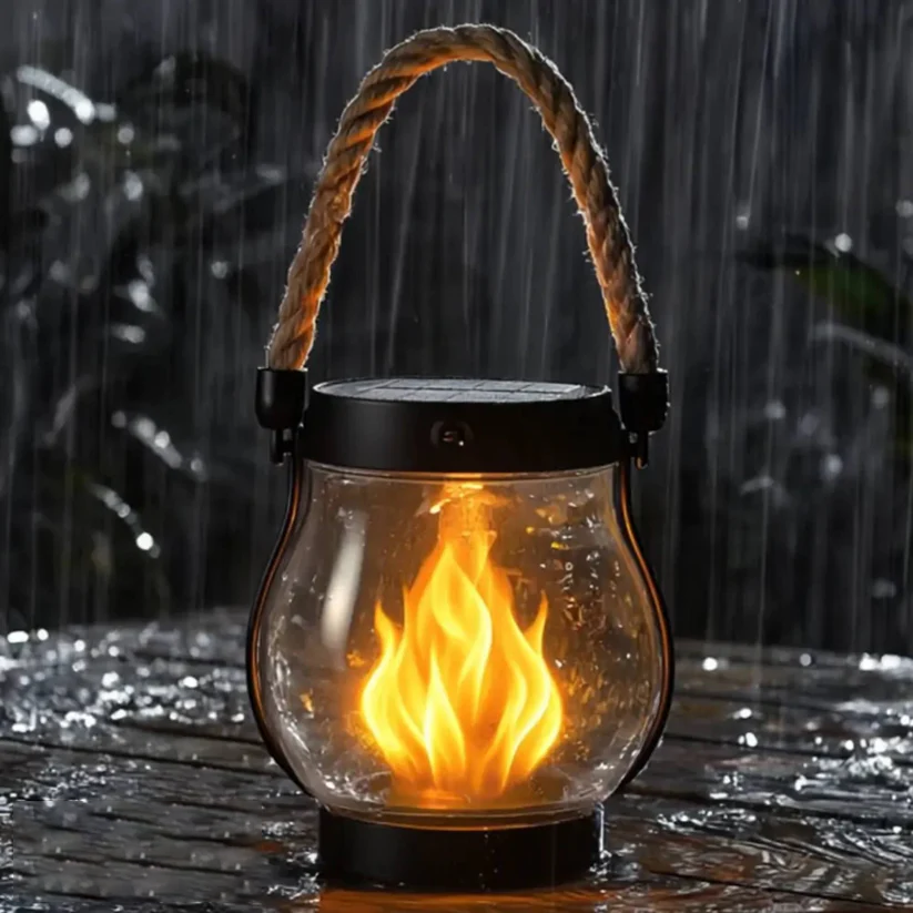 SolarGlow Lantern | Waterproof Outdoor Light with Flickering Flame Effect