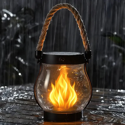 SolarGlow Lantern | Waterproof Outdoor Light with Flickering Flame Effect