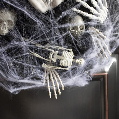 Halloween Mesh Wreath – Skull Garland for Door and Wall Decor