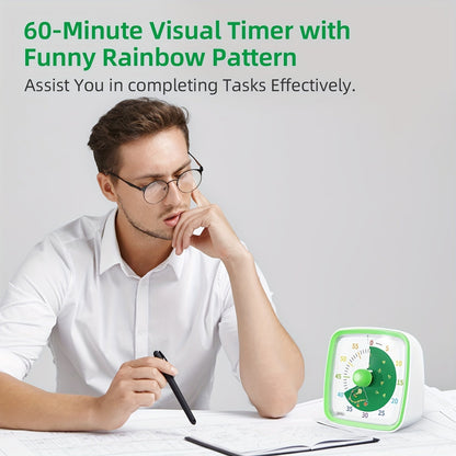 Visual Countdown Timer for 60 Minutes – Rainbow Time Management for Work, Study, and Home