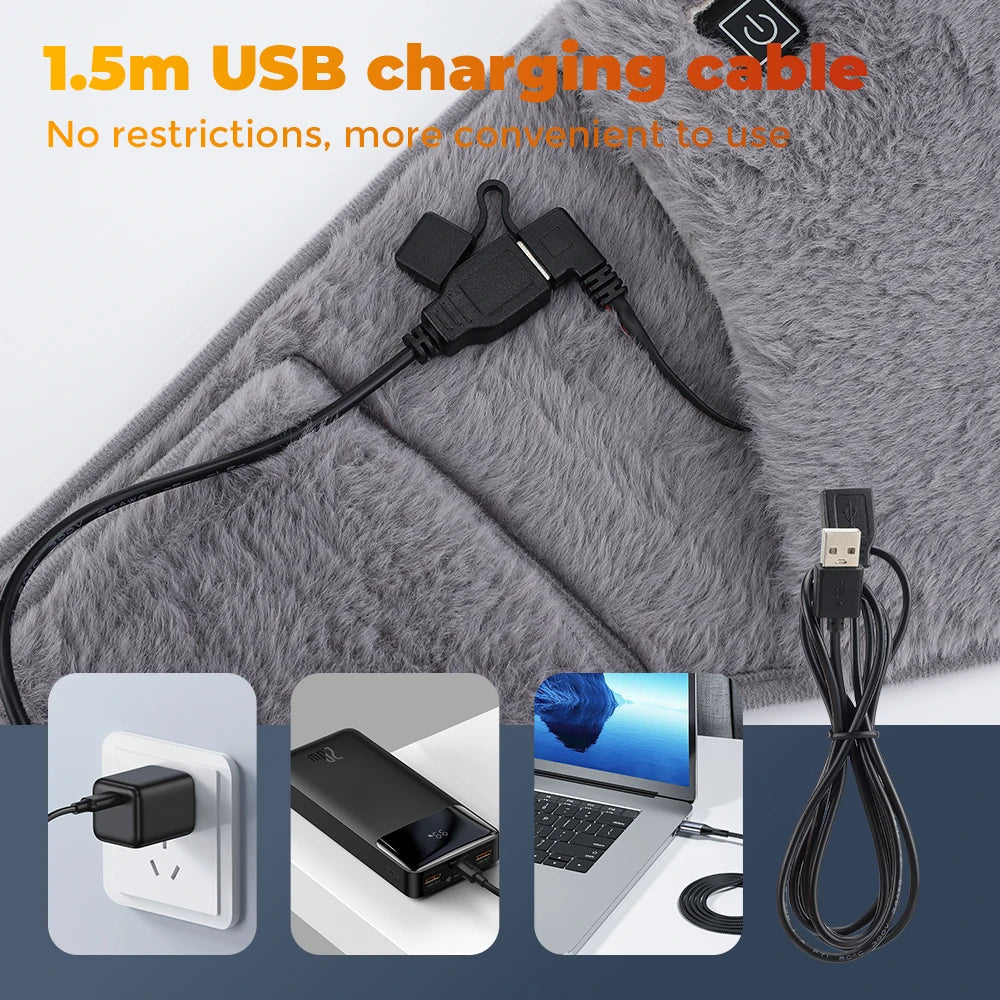 Electric Heating Sleeve with Graphene Technology | 3 Heat Settings | USB-Powered Hand and Waist Warmer in Crystal Velvet