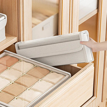Underwear Storage Box with Clear Lid | Washable and Collapsible