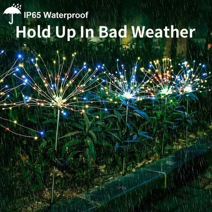 Set of 4 Solar-Powered Garden Sparkle Lights - Weather-Resistant LED Decor for Outdoor Spaces