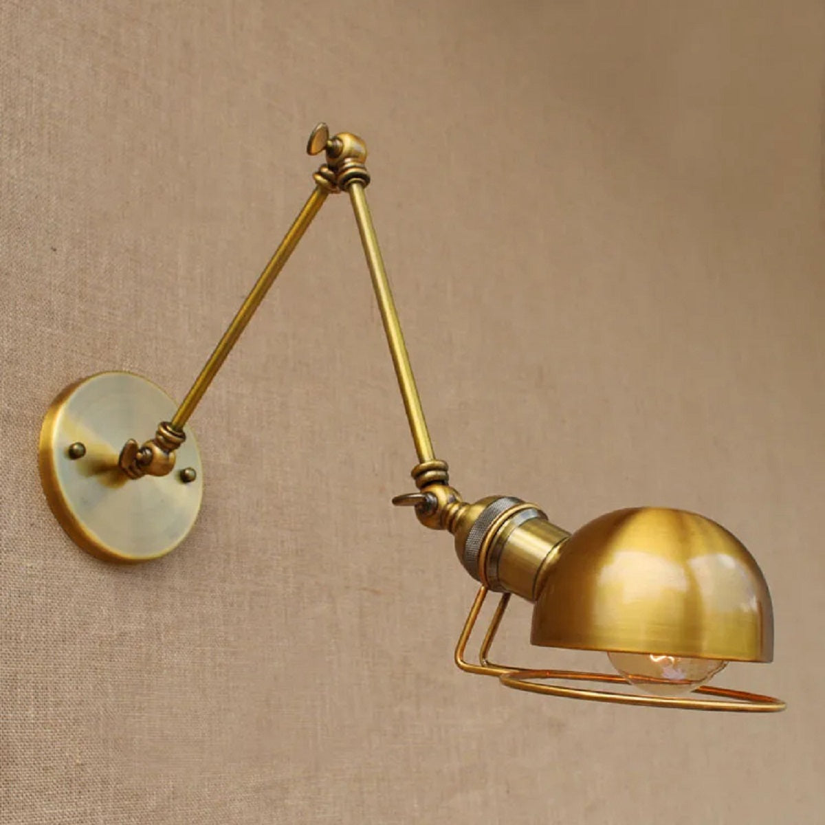Wall Lamp with Swing Arm in Vintage Industrial Style