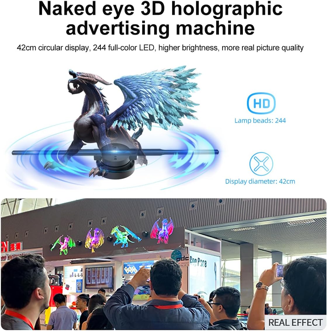 LED Fan Projector with 3D Hologram Display