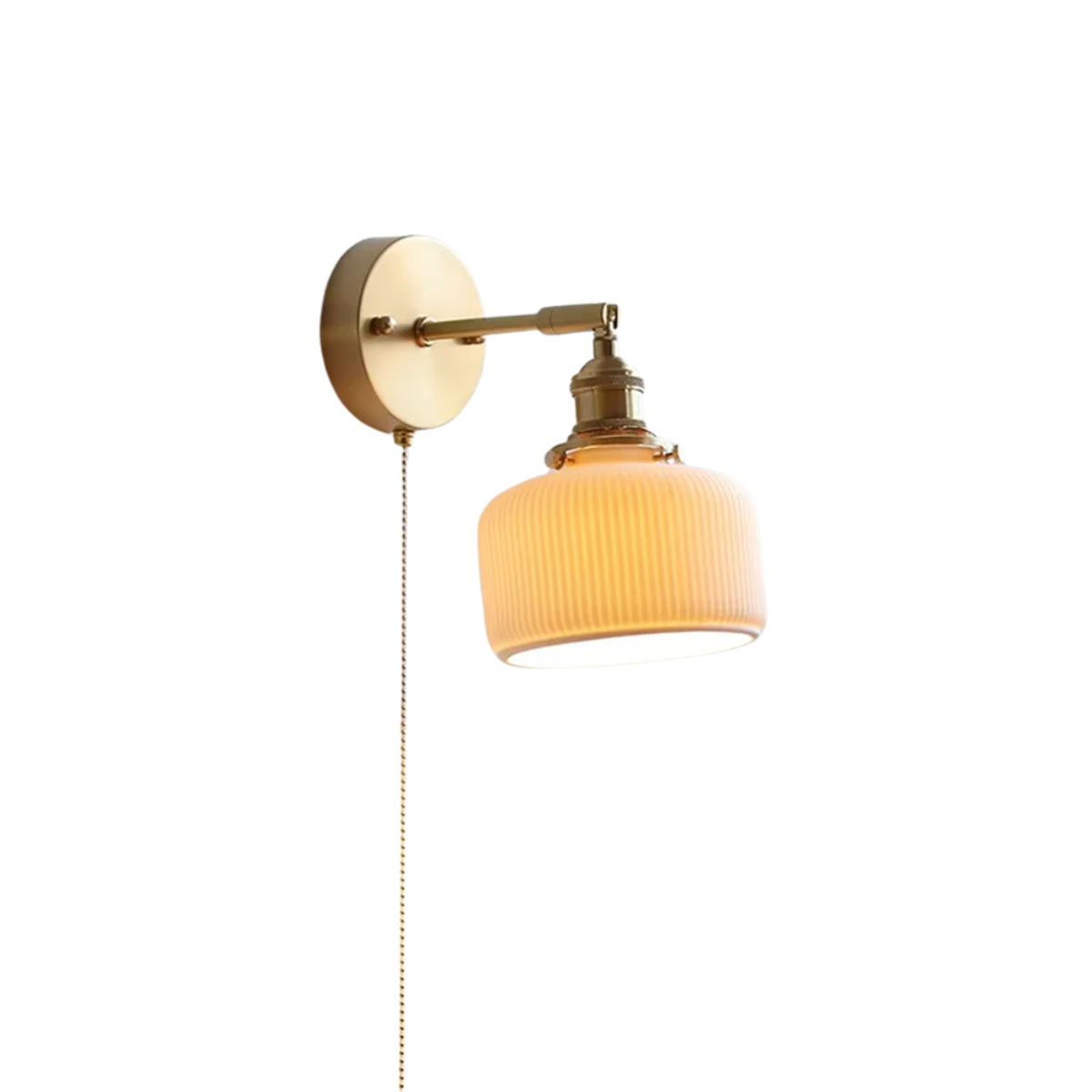 LED Wall Sconce in Ceramic for Bedroom with Pull Switch