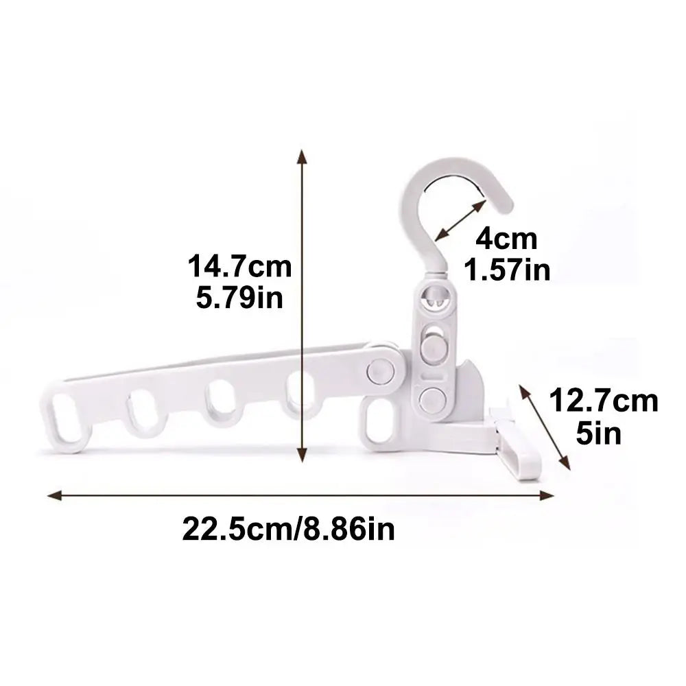 Portable Travel Clothes Hanger | Collapsible 5-Hole Garment Rack for Camping & Hotel Use