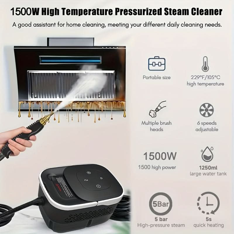 Pressurized Steam Cleaner for Heavy-Duty Home Cleaning Tasks