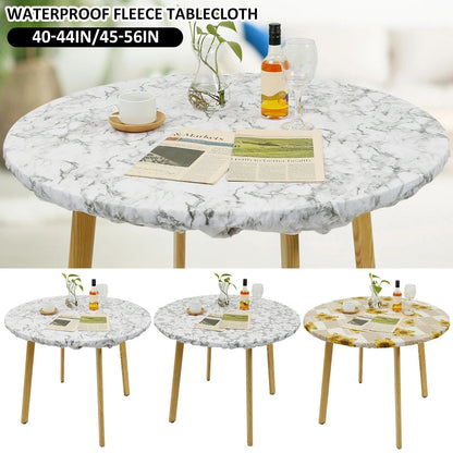 Round Table Cover | Waterproof PVC & Oil Resistant | Elastic Edge | 102–112 / 114–140 cm