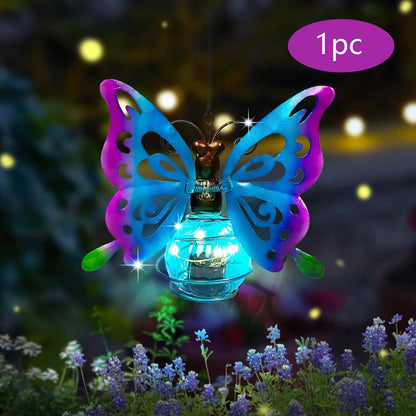 Solar-Powered Hanging Lights for Garden | Vibrant LED Outdoor Decor | Butterfly, Bird & Flamingo Designs