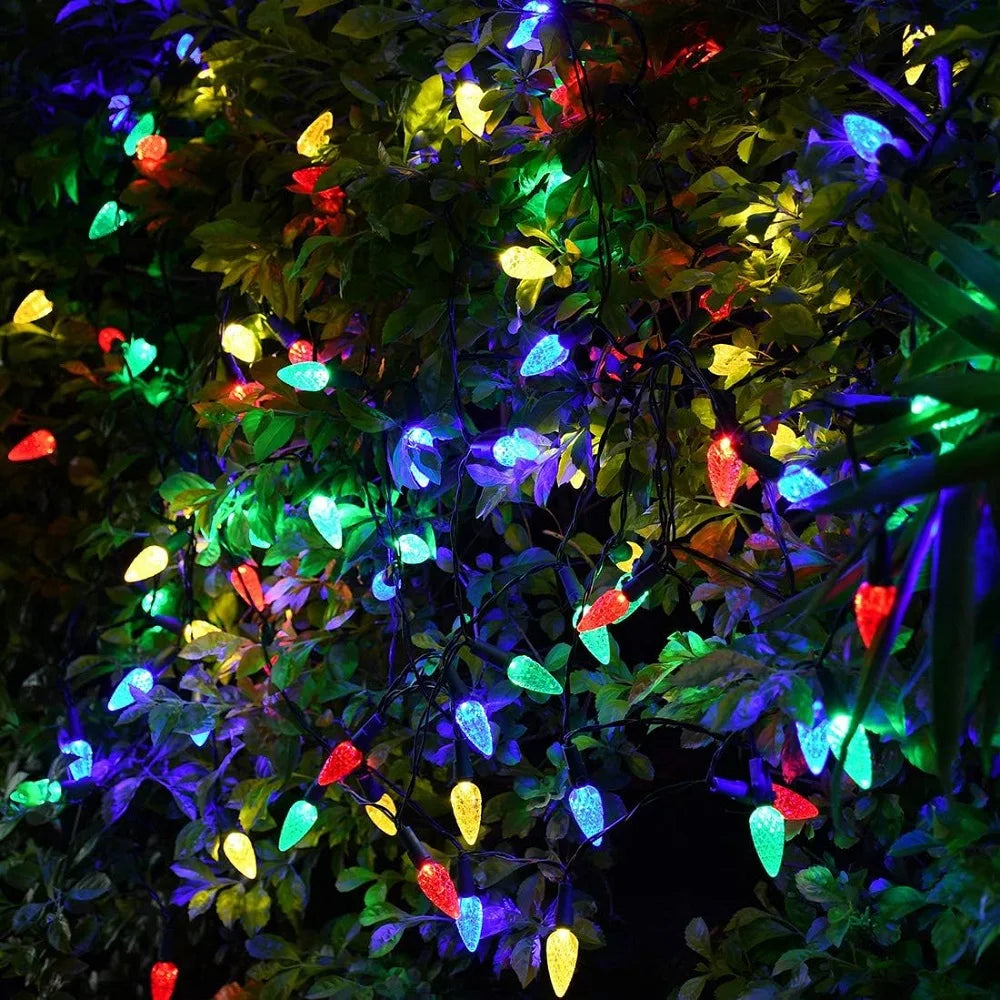 Solar-Powered Strawberry String Lights | 8 Color Changing Modes | Ideal for Garden, Balcony & Christmas