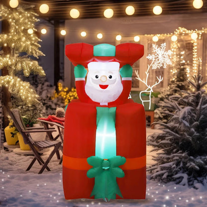 Inflatable Christmas Figure - 1.5m Tall with Gift Box & Motion Feature, Outdoor Lighting with EU Plug