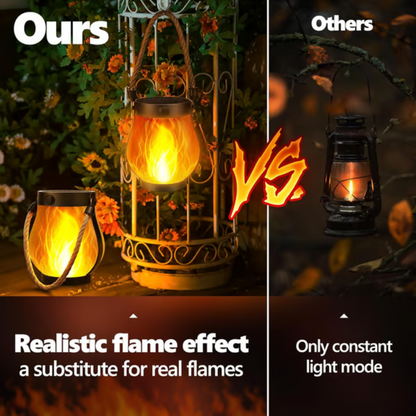 SolarGlow Lantern | Waterproof Outdoor Light with Flickering Flame Effect