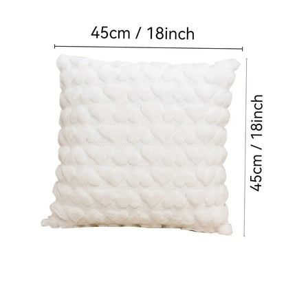 Heart-Shaped Plush Pillow Cover in Solid Colors – Soft Cushion for Sofa, Bed & Living Room