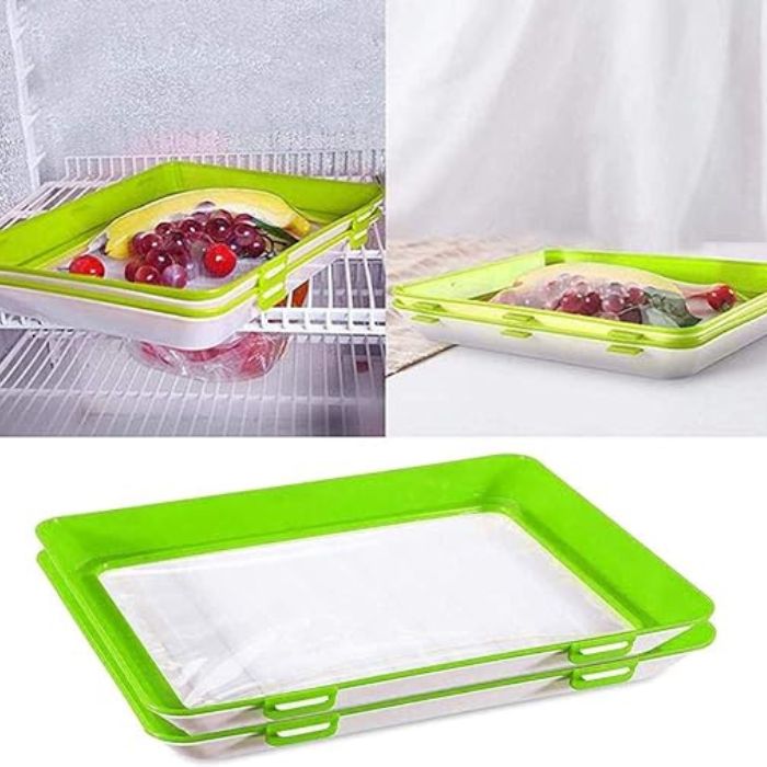 EcoFresh Storage Set with Flexible Airtight Covers | Stackable Containers for Food Prep & Refrigeration | Reusable