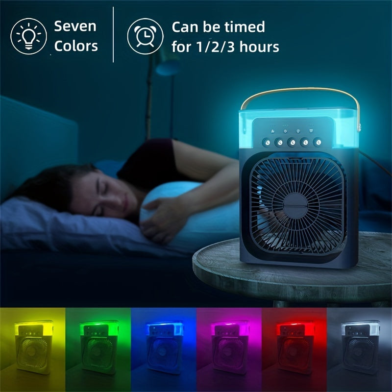 Portable USB Rechargeable 600ml Spray Fan - 2V Humidifier with 3 Speeds