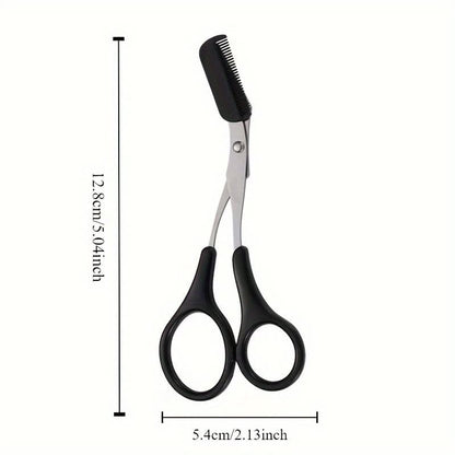 Mini Trimmer with Comb and Scissors for Eyebrow Grooming