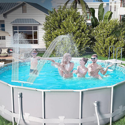 Solar-Powered RGB Pool Fountain – Enchanting Nighttime Display