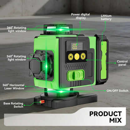 360-Degree Laser Leveling Tool for Accurate Construction Alignment