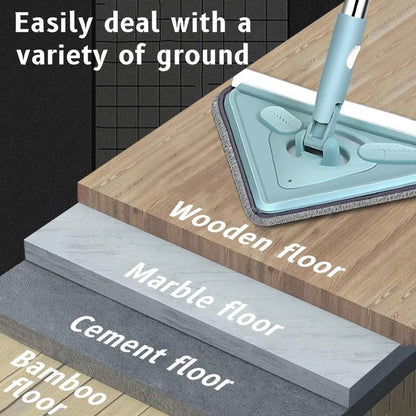 Tri-Head 360° Mop for Effortless Cleaning in Corners
