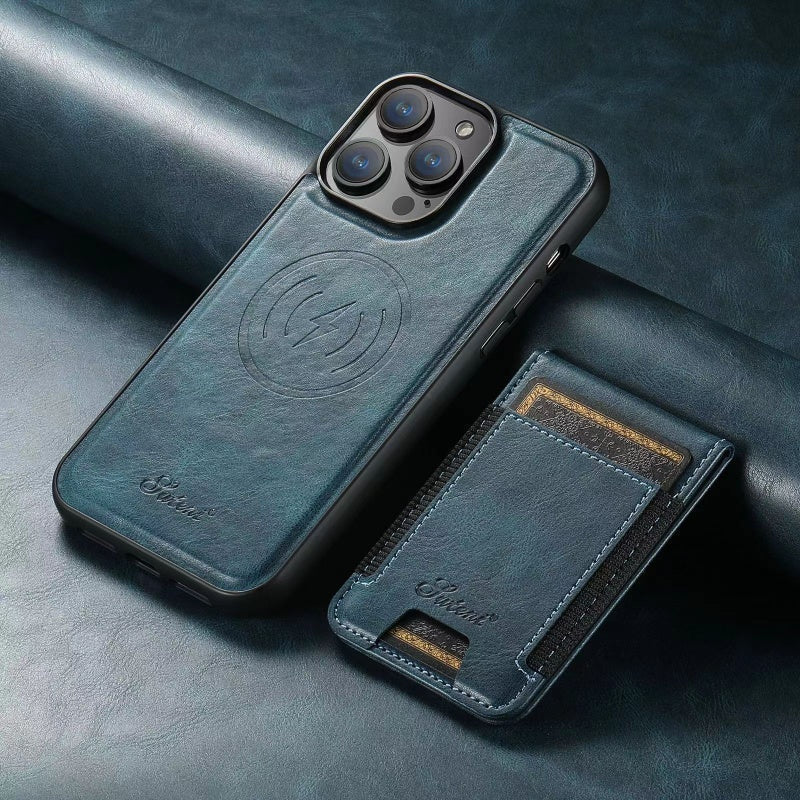 Leather Phone Case with Card Holder and Stand – Compatible with iPhone