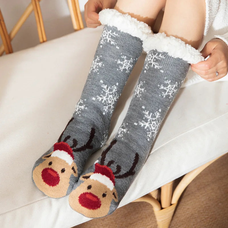 Women's Cozy Winter Socks – Soft, Warm & Non-Slip | Penguin, Reindeer & Bear Designs | Perfect Christmas Gift