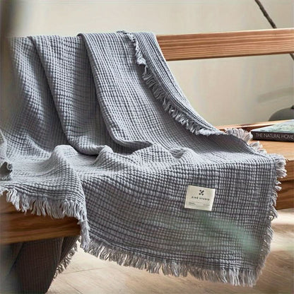 Chic Fringe Throw Blanket for Sophisticated Home Comfort