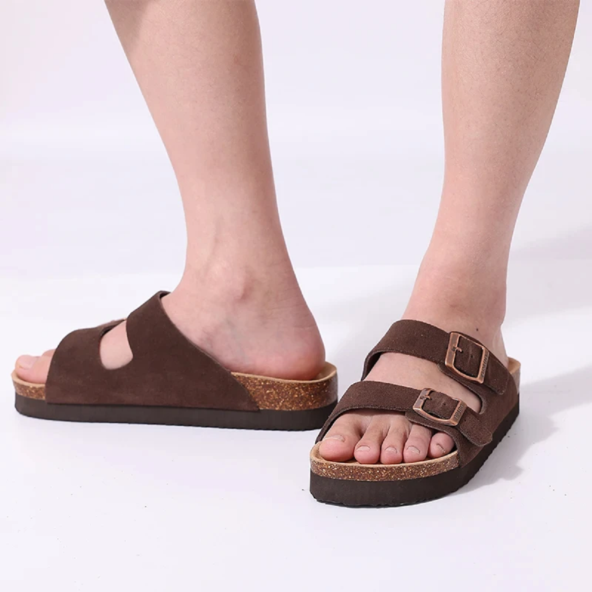 Summer Beach Sandals with Soft Cork Footbed and Suede Platform for All
